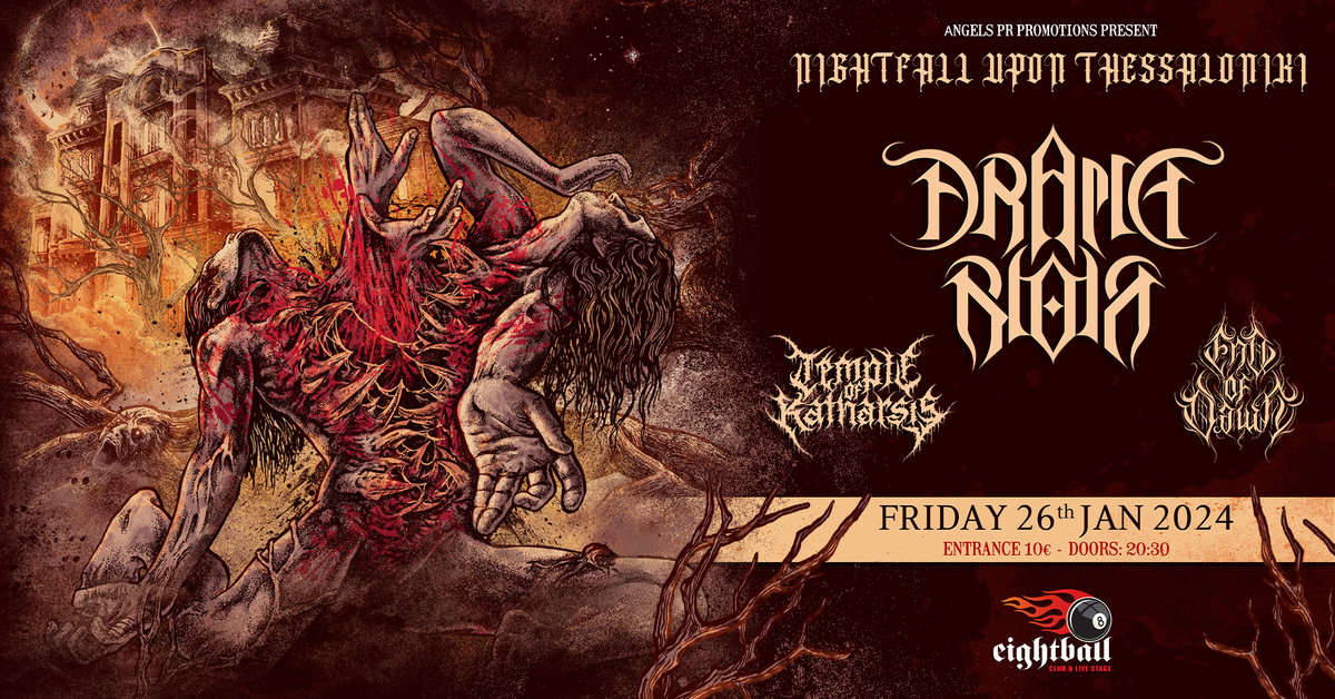 You are currently viewing DRAMA NOIR / TEMPLE OF KATHARSIS / END OF DAWN – Live @ Eightball, Θεσσαλονίκη – Παρασκευή 26 Ιανουαρίου 2024