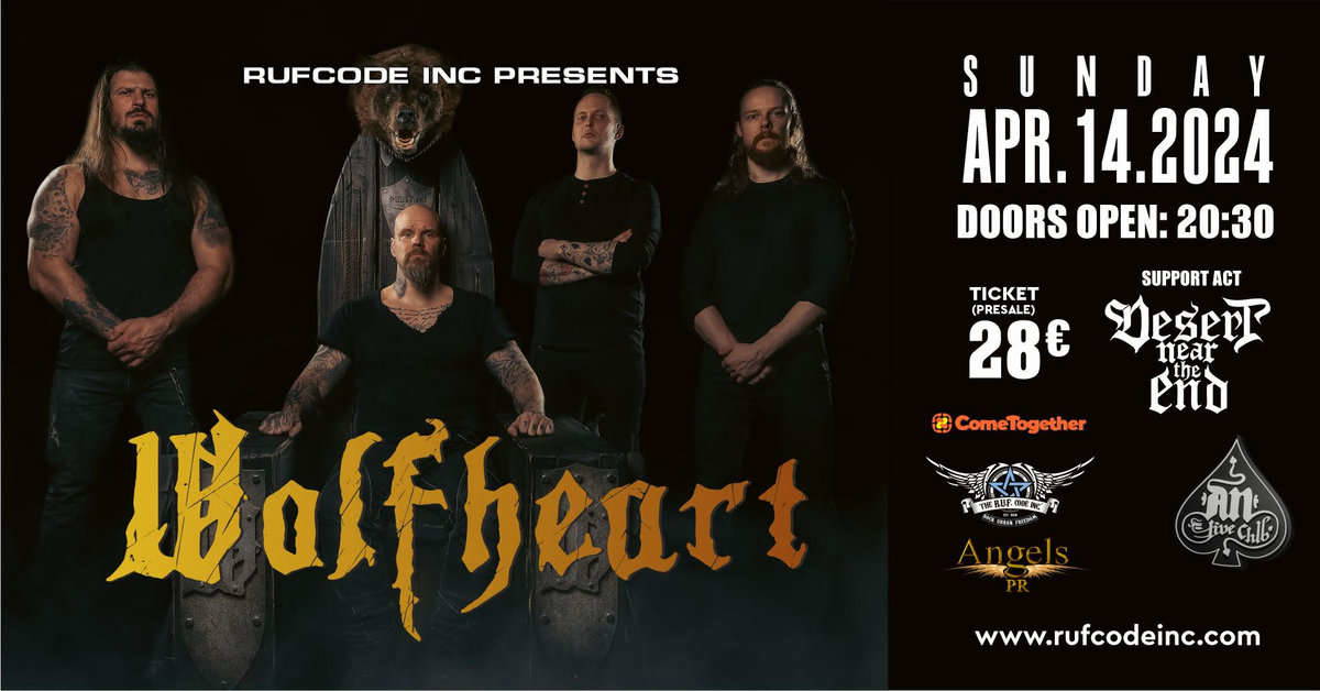 You are currently viewing WOLFHEART live in Athens, support act DESERT NEAR THE END  Κυριακή 14 Απριλίου 2024 στο AN CLUB