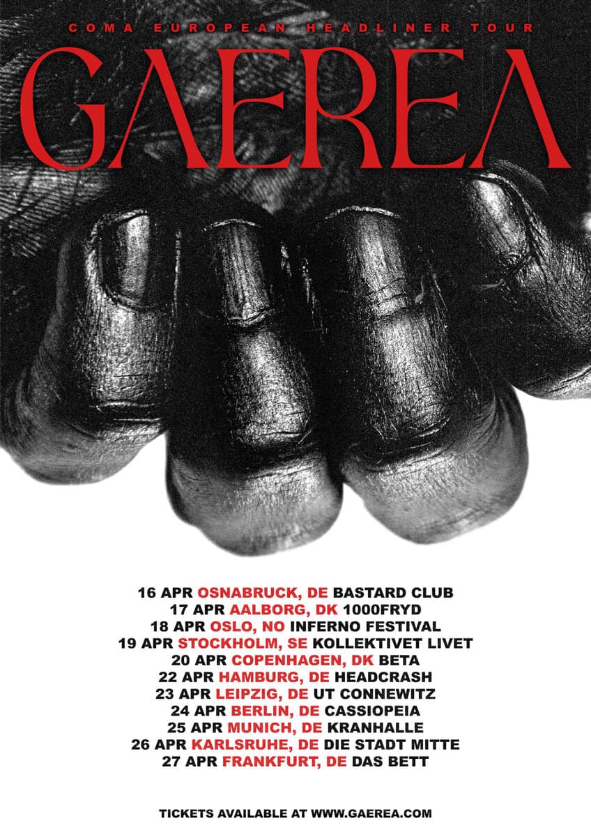 Read more about the article Οι GAEREA σε περιοδεία στην Ευρώπη για το 2025 ‘Coma’ Headline Tour