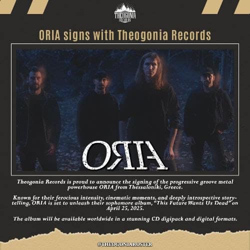 Read more about the article Η Theogonia Records υπογράφει με την ελληνική progressive groove metal μπάντα ORIA