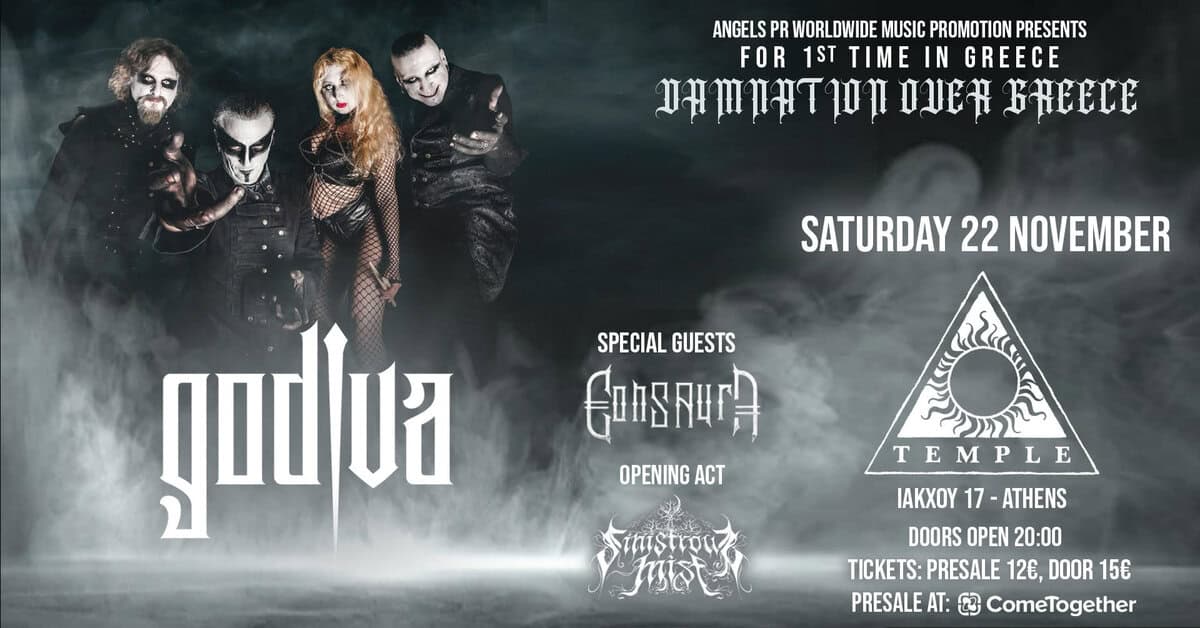 Read more about the article Live Report: Godiva, Eons Aura, Sinistrous Mist (Temple – Athens – Greece, 22/11/2025)