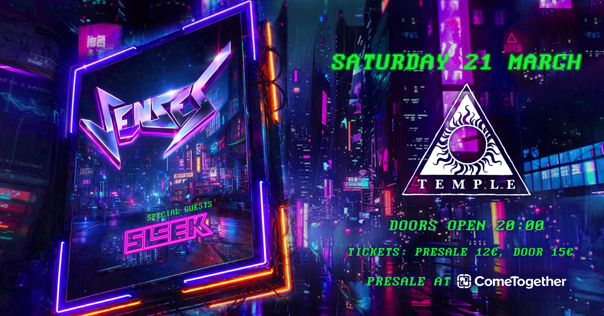 SENSES — Live, Σάββατο 21 Μαρτίου 2026 | Black Temple, Αθήνα, Special Guests: Sleek