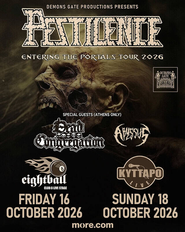 PESTILENCE live σε Θεσσαλονίκη και Αθήνα!! 16 και 18 Οκτωβρίου αντίστοιχα