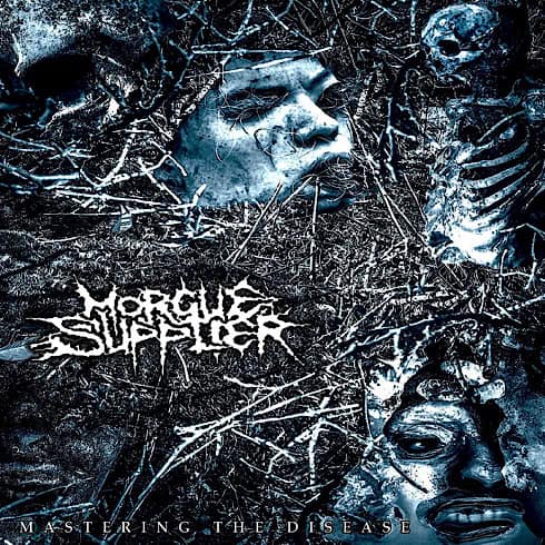 Dark metal album cover showing skeletal faces among tangled thorny branches; bottom text reads "Mastering the Disease".