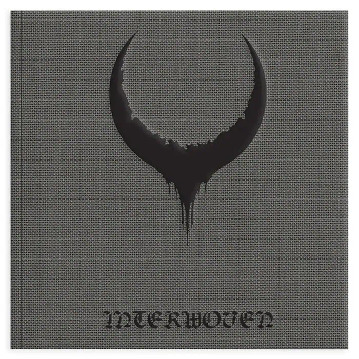 Album cover featuring a black crescent shape with dripping tip on a dark gray woven-texture background, with the word INNERHOLDER at the bottom.