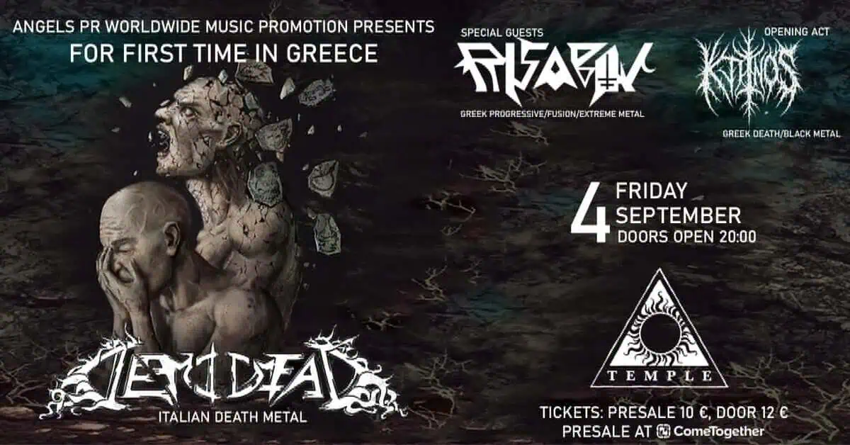 Οι Ιταλοί DEMIDEAD live στην Αθήνα στις 4 Σεπτεμβρίου στο Black Temple