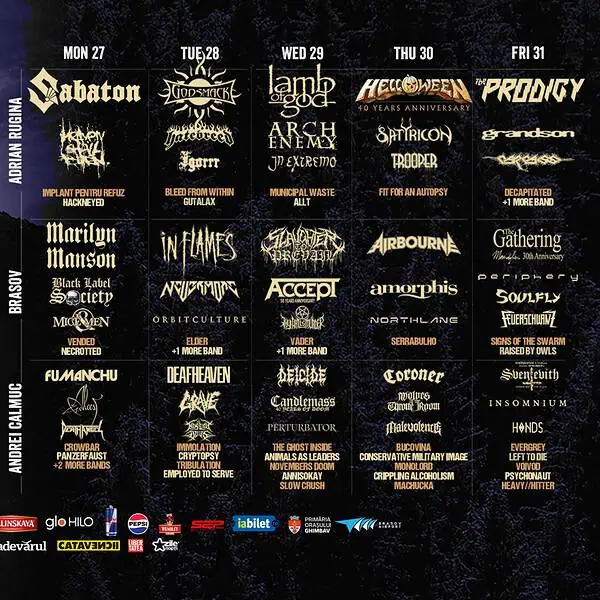 Το Rockstadt Extreme Fest ανακοίνωσε το αναλυτικό πρόγραμμα του φεστιβάλ