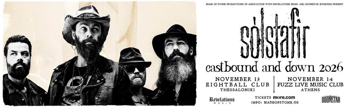 SÓLSTAFIR to perform two shows in Greece this November