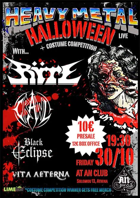 HEAVY METAL HALLOWEEN w/ Rÿte / Crawl / Black Eclipse / Vita Aete...
